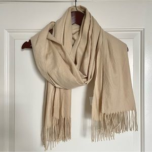 Oak + Fort Cream Scarf with Tassels